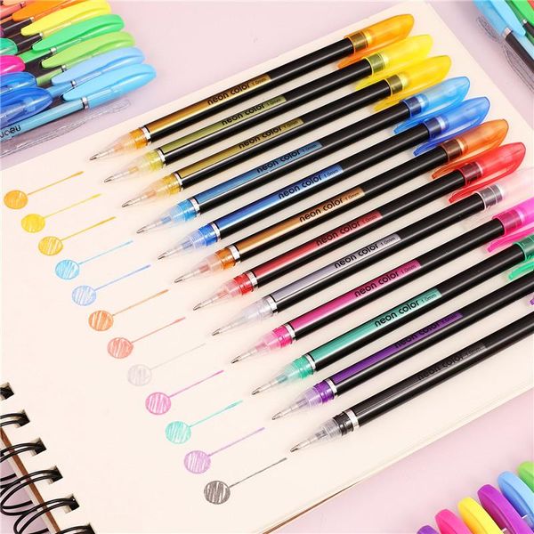 

gel pens 12 24 36 48 colors colorful watercolor pen set metal for children student drawing patinting graffiti stationery art markers