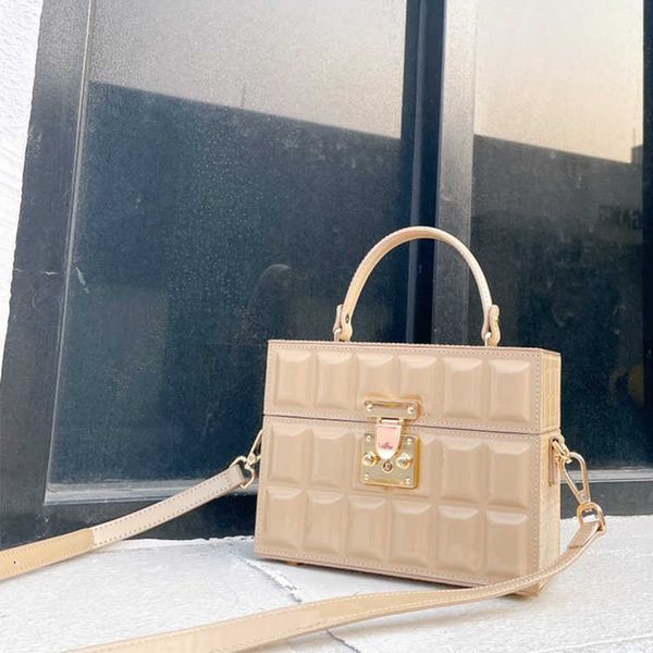 

box style women purses and handbags chocolate design ladies shoulder crossbody patent leather female clutch bag c0601