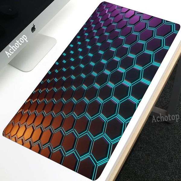 

mouse pads & wrist rests computer locking edge natural rubber pad hexagon pattern 2021 design gaming desk keyboard mats 900x400x3mm