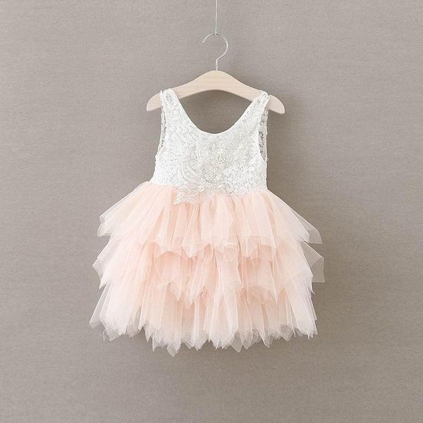 

girl's dresses retail 2021 girls summer lace tutu dress , children br12, Red;yellow