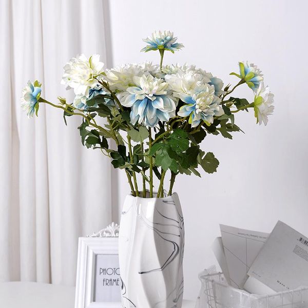 

decorative flowers & wreaths high-quality artificial 2 dahlia 66cm christmas valentine's day gift family wedding bouquet year party dec