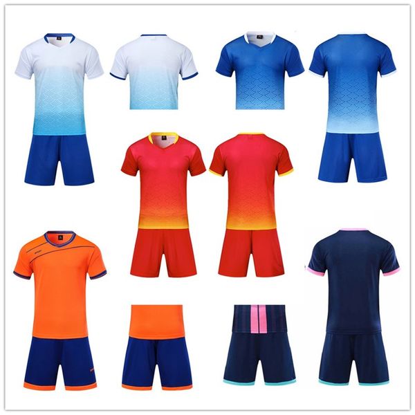 

2021 soccer jersey sets smooth royal blue football sweat absorbing and breathable children's training suit 001 455, Black