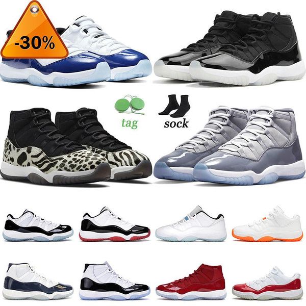 

og 11 11s jumpman basketball shoes 2022 animal instinct cool grey 25th anniversary concord bred high low mens women trainers, Black