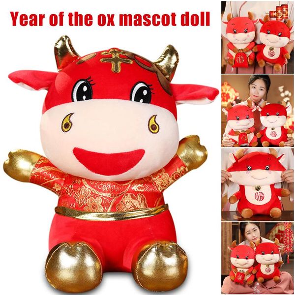 

ly 2021 chinese zodiac year of the ox plush toy cushion pillow home decorations good wishes for friend family te889 party favor