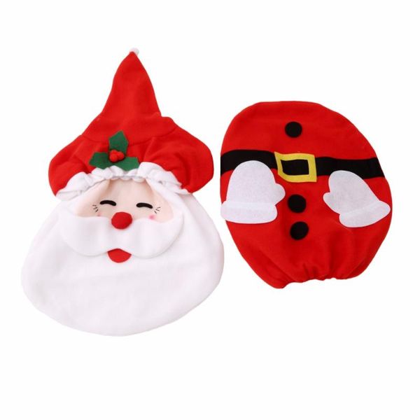 

toilet seat covers 1set christmas decorations bathroom/wc red santa claus cover and rug xmas for home navidad