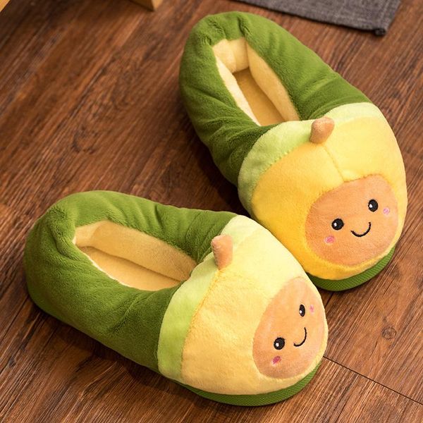 

cute women flip flop avocado slippers shape home floor soft stripe female shoes girls winter spring warm, Black