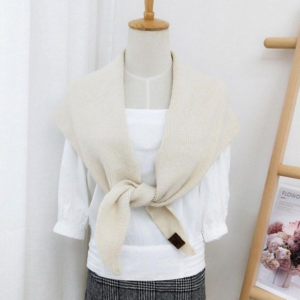 

solid color shrugs double-sided scarves female neckerchief knitted scarf imitation cashmere neck collar triangle, Blue;gray