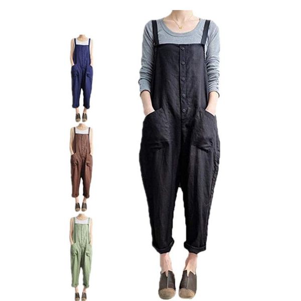 

women's jumpsuits & rompers women leisure clothes retro loose wide leg pants college style female overalls 2021 summer fashion, Black;white