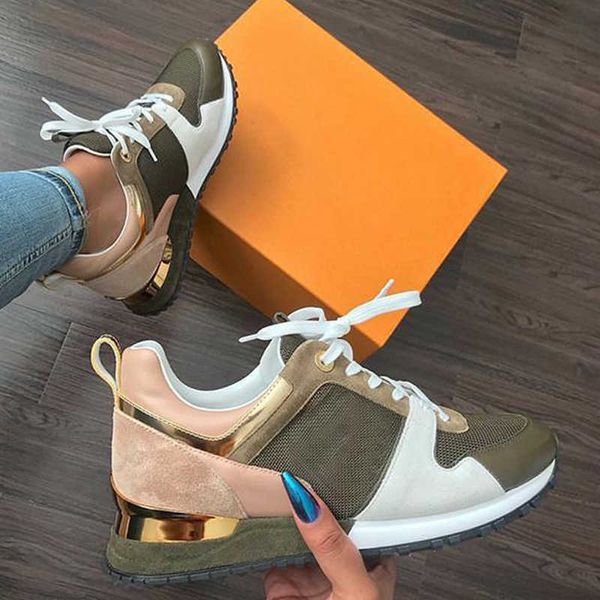 

2023 new arrival women sneakers fashion mixed color casual sports running shoes for woman suede leather comfort sneakers y0907, Black