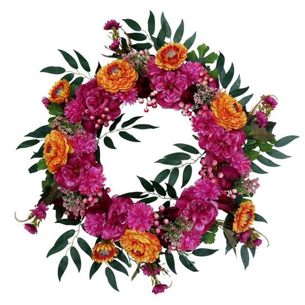 

decorative flowers & wreaths artificial calendula wreath christmas for front door wedding party wall windows farmhouse home decoration
