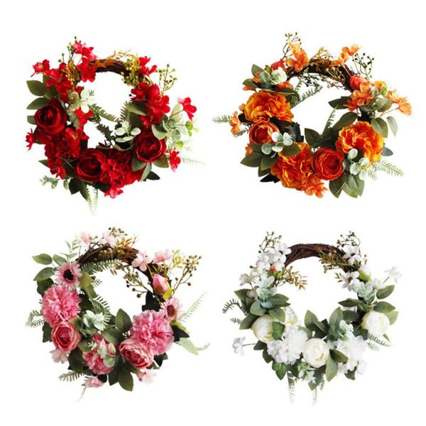 

decorative flowers & wreaths door hangs simulation blumenkranz flower forest wreath wald kranz rattan kÃ¼nstliche waldgirlande garden decor p