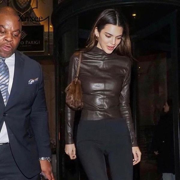 

women's jackets spring autumn slim black pu leather jacket women fashion high street zipper thin ladies loose basic clothes, Black;brown