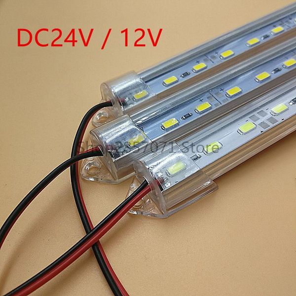 

bulbs dc12v 24v 5pcs*50cm factory wholesale smd 5730 5630 led hard rigid strip bar light aluminium shell +pc cover