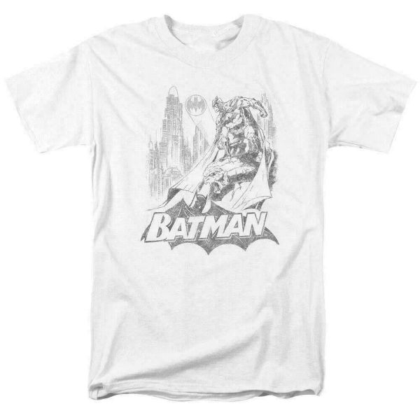 

batman bat sketch t shirt licensed comic book tee white, White;black