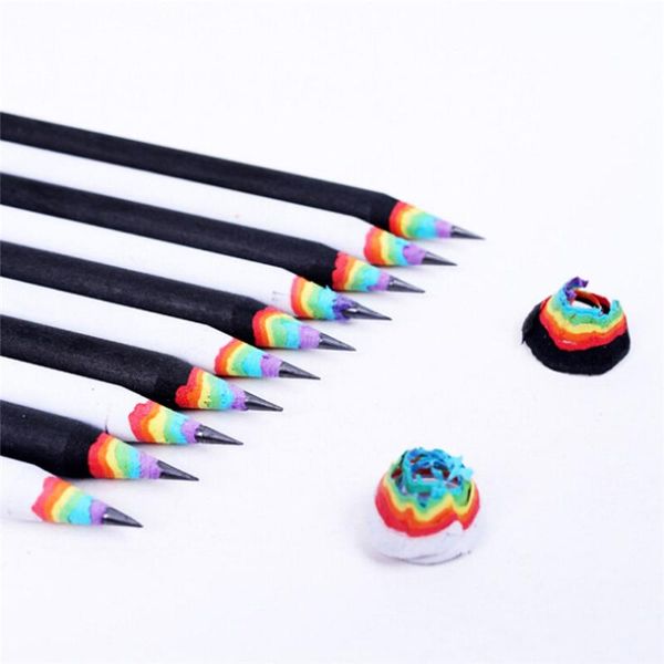 

5pcs 2b pencil black and white wood set rainbow pencils school office stationery for students a30