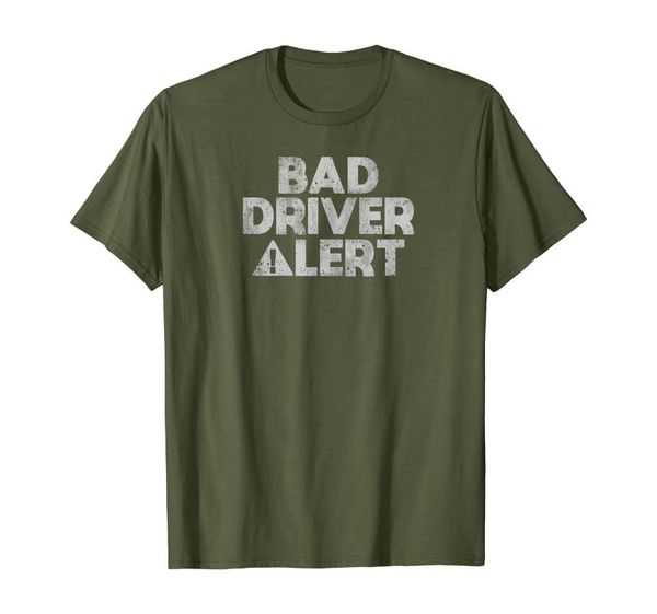 

men's t-shirts bad driver alert funny t-shirt, White;black