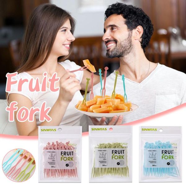 

set fruit fork disposable plastic two tooth dessert cake dec 21st forks