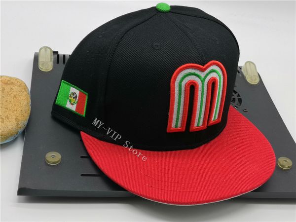 

2021 mexico fitted caps letter  hip hop size hats baseball caps flat peak for men women full closed, Blue;gray
