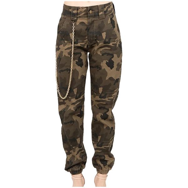 

30# plus size woman pants high waist slim fit jogger cargo sweatpants camouflage print undefined for with matching belt women's & capri, Black;white