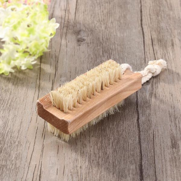 

nail brushes wooden handle double sided natural brush, Yellow