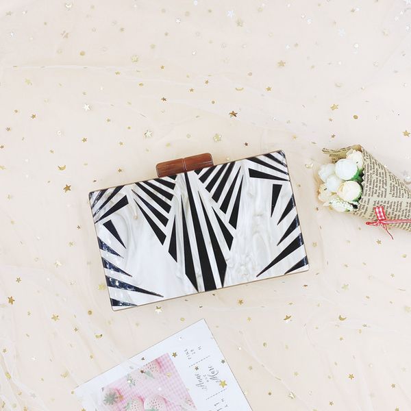 

dinner bags square lady handbag vertical square acrylic bag hand small accessories plate hand women's color contrast splicing hand2021