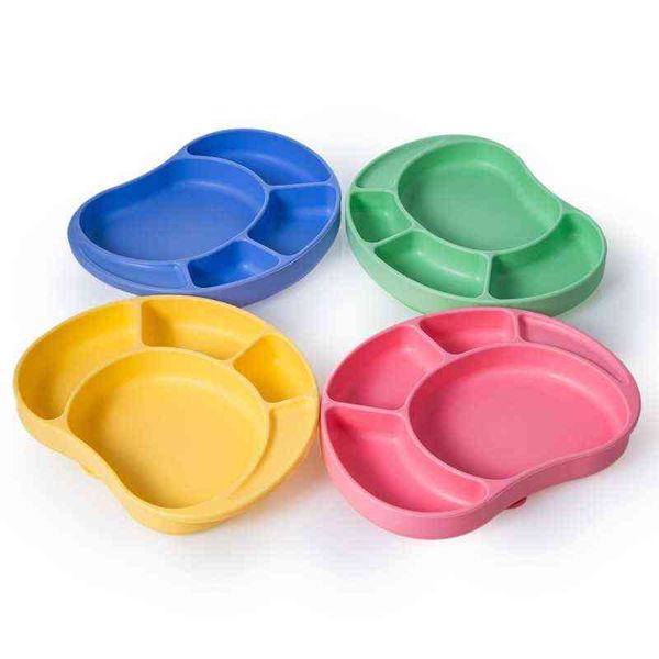 

new feeding silicone tableware elephant cat baby dinner plate high chair non-slip suction bowl kids waterproof cutlery bpa g1210