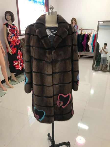 

women's fur & faux 2021 outerwear coats natural real full pelt mink for winter jacket outwear, Black