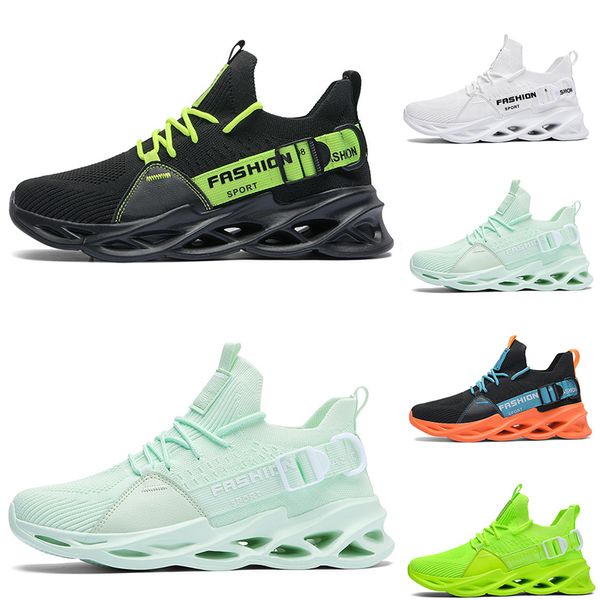 

r non-brand men women running shoes black white green volt lemon yellow orange breathable mens fashion trainers outdoor sports sneakers 39-4