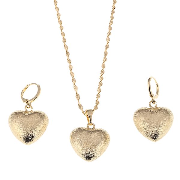

heart pendant necklaces earrings romantic jewelry sets for women girls wedding gift girlfriend wife gifts, Silver