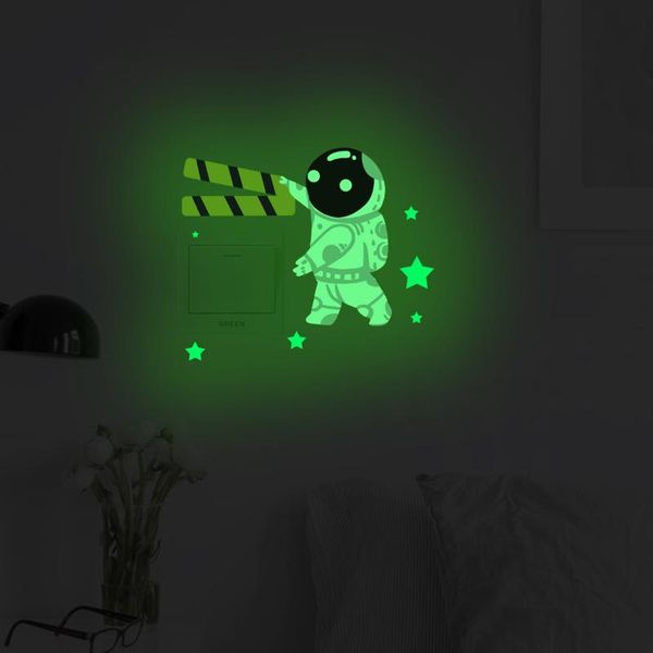 

wall stickers luminous star astronaut wallpaper 2021 fashion decorative sticker room bedroom switch