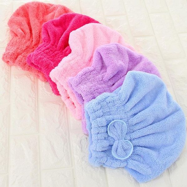 

hair towel coral velvet quick-dry cap bathing bathroom accessories