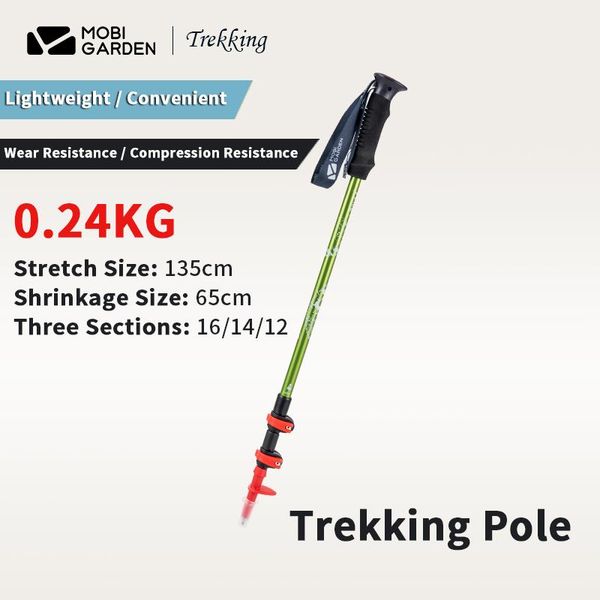 

trekking poles mobi garden outdoor climbing stick 240g ultralight aluminum eva anti skid handle alpenstocks 65-135cm