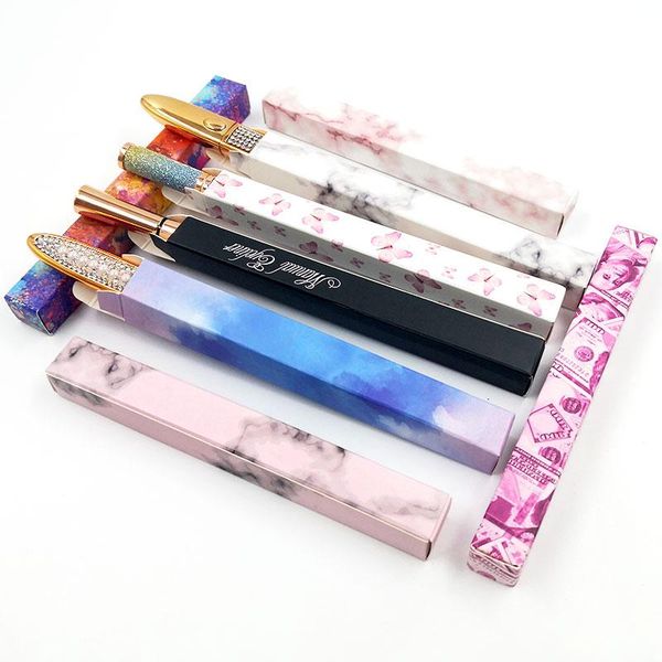 

1.7*14.5cm silver/holographic shiny eyeliner packaging paper box lipstick pen package 50/200pcs sample gift false eyelashes
