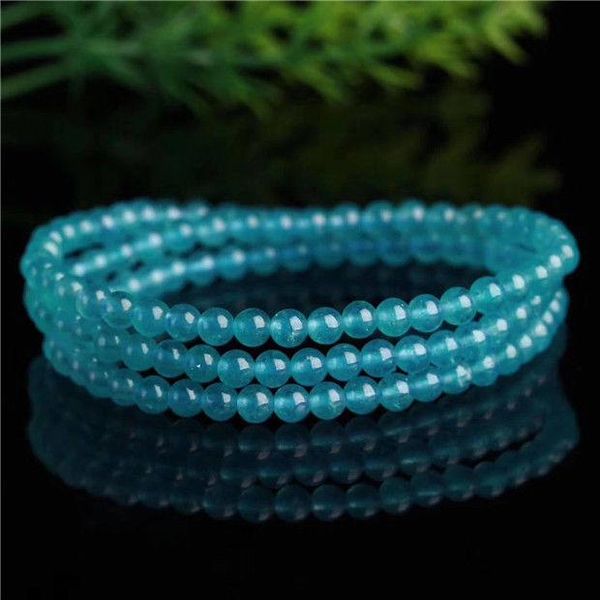 

beaded, strands 3rows natural stone from mozambique beads bracelet 4mm, Black