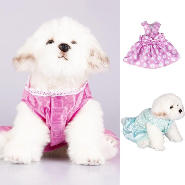 

dog apparel design pet clothes dogs cats floral dot leopard print dress with bow decoration puppy wedding party princess skirt