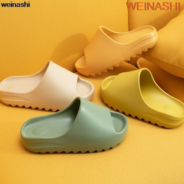 

slippers men and women summer thicken solid color home indoor shoes eva non-slip beach slides bathroom shower, Black