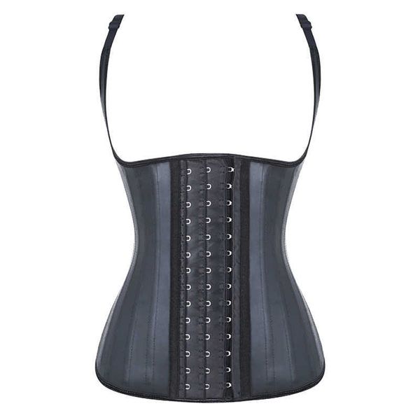 

25 steel bones latex vest waist trainer slimming underwear bodsuit slimming belt modeling strap shapers body shaper vest 210708, Black;white