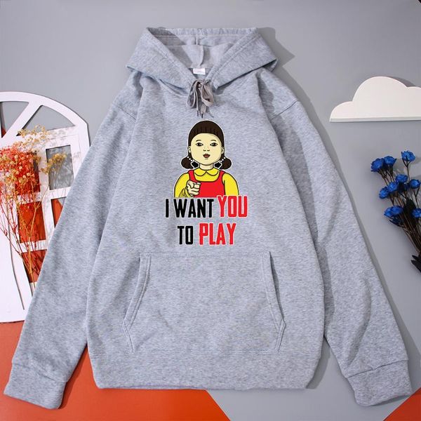 

women's hoodies & sweatshirts korean tv show tintenfisch spiel hoodie frauen ich wollen sie zu spielen brief gedruckt sweatshirt casual, Black