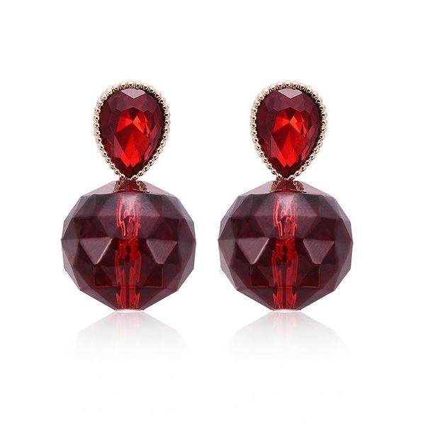 

dangle & chandelier blue red rhinestone simple earrings hanging statement drop for women 2021 christmas gift, Silver