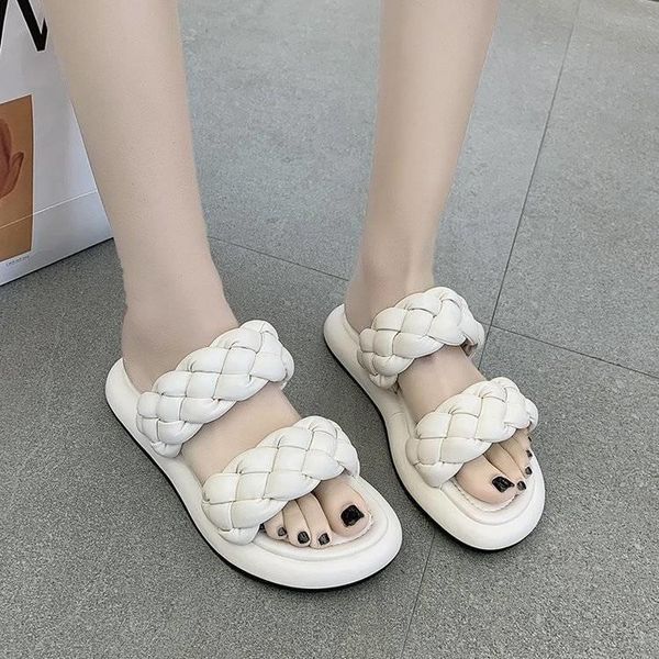 

slippers makeace flip flops female flat floor 2021 summer sandalias women shoes slides, Black
