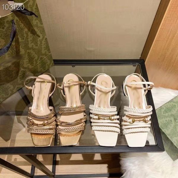 

2021 new high version g family sandals women's thick heel fashion shoes o75m zmm, Black
