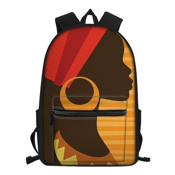 

school bags cusotm print african black art afro girls printing for teenagers large lapbackpack women travel bagpack kids bag