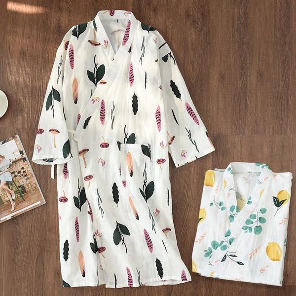 

jemmaleong spring summer japanese vietnamese style kimono yukata pajamas for women homewear long sleeve cardigan cotton, Red