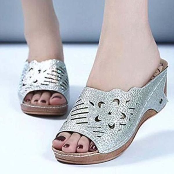 

women sandals flat beach woman slip on handmade rhinestones women's shoes fashion platform retro plus size 35-43, Black