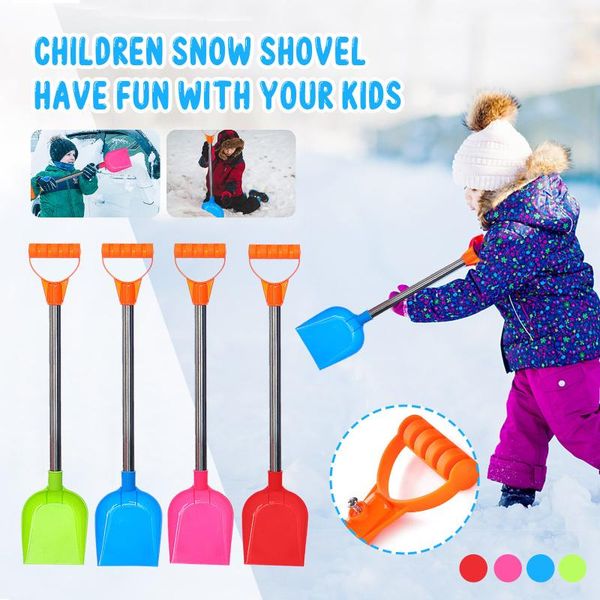 

children's snow shovel beach shovel with stainless steel handle snowball maker plastic clip kids outdoor snow 2021