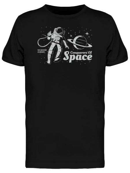 

space conqueror men's tee -image by shutterstock, White;black