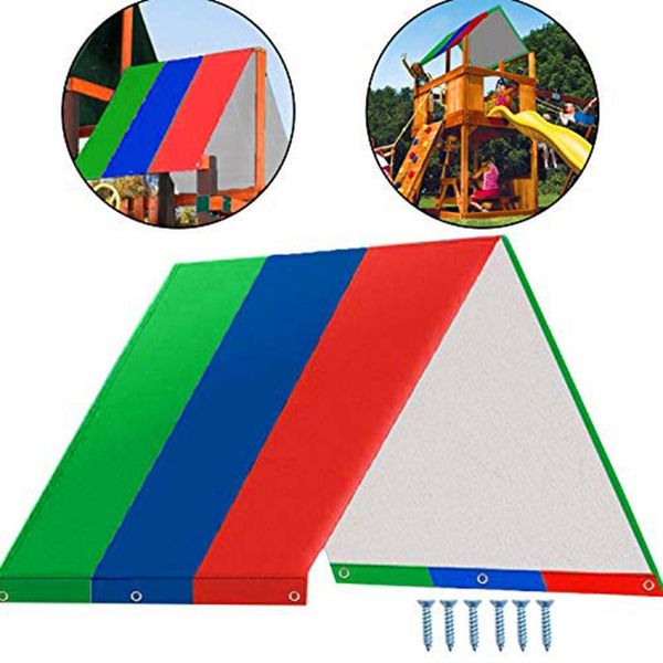 

swing set replacement tarp waterproof trap cover for kids playground outdoor sunproof (green blue red) tents and shelters