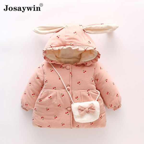 

down coat winter jacket kids girls hooded parkas warm for children clothes print thicken coats outerwear with bag, Blue;gray