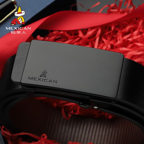 

brand belt men's luxury business high-end simple boys' belt 2021 new trend automatic buckle leather, Black;brown