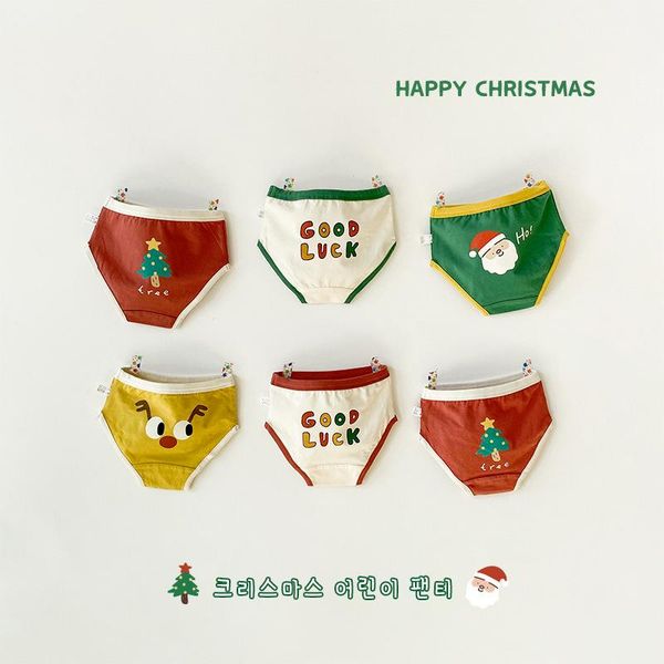 

panties 3 pieces/lot children's underwear letters christmas year cartoon pattern boys and girls baby tranigle briefs for kids, Camo